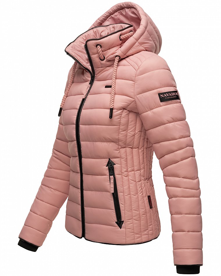 Navahoo Lulana Damen Übergangs Steppjacke mit Kapuze Powder Rose Gr. 34 - XS