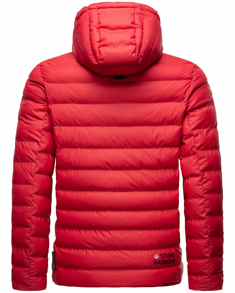 Stone Harbour Herren Winter Regen Steppjacke Zaharoo mit Kapuze Chili Red Gr. 46 - S