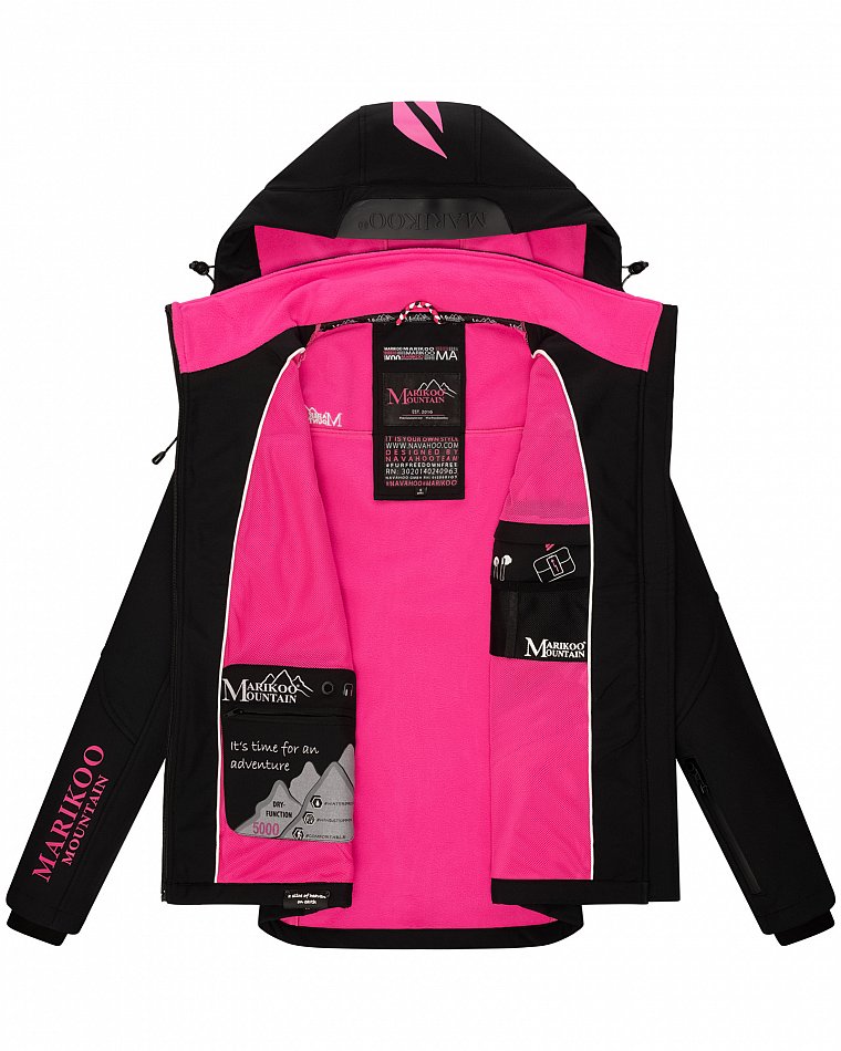 Marikoo Mountain wasserfeste Damen Softshell Regenjacke Mount-Cho-Oyu Schwarz Gr. 36 - S
