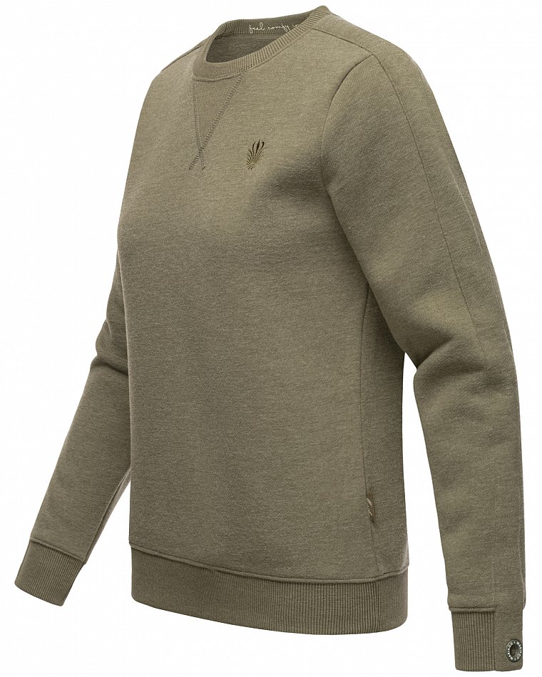 Marikoo Umikoo Damen Pullover Recycled Sweatshirt Dusty Olive Melange Gr. 36 - S