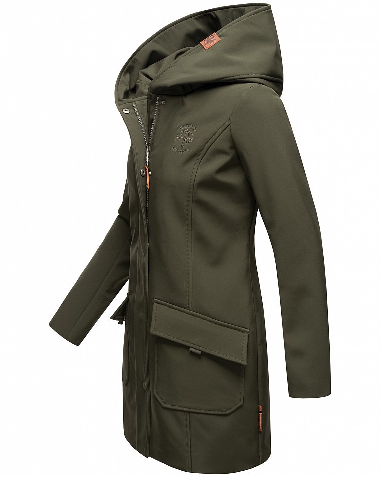 Marikoo Mayleen Damen Softshell Jacke mit Kapuze Olive Gr. 40 - L