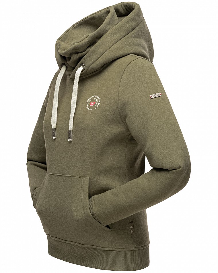 Marikoo Chihiroo Damen Kapuzensweatshirt Hoodie Dusty Olive Melange Gr. 36 - S