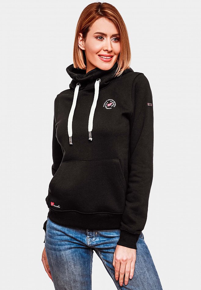Marikoo Chihiroo Damen Kapuzensweatshirt Hoodie Schwarz Gr. 40 - L