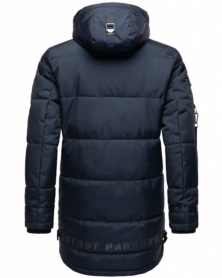 Stone Harbour Herren Winterparka Wintermantel mit Doppel Kapuze Tahaa Navy Gr. 48 - M