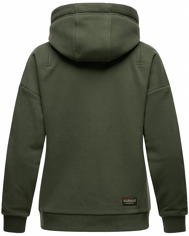 Navahoo Zuckerbärchen Damen Hoodie Kapuzensweatshirt Pullover Dark Olive Gr. 36 - S