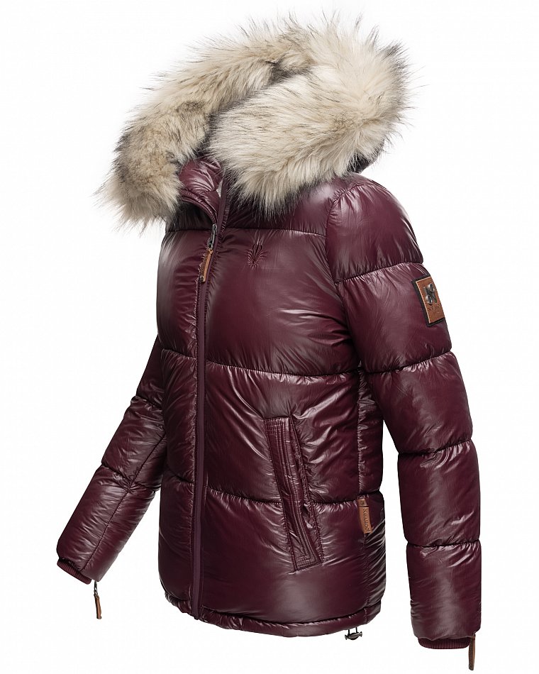 Navahoo Damen Winter Jacke Steppjacke mit Kunstpelz Tikunaa Winerot Gr. 38 - M