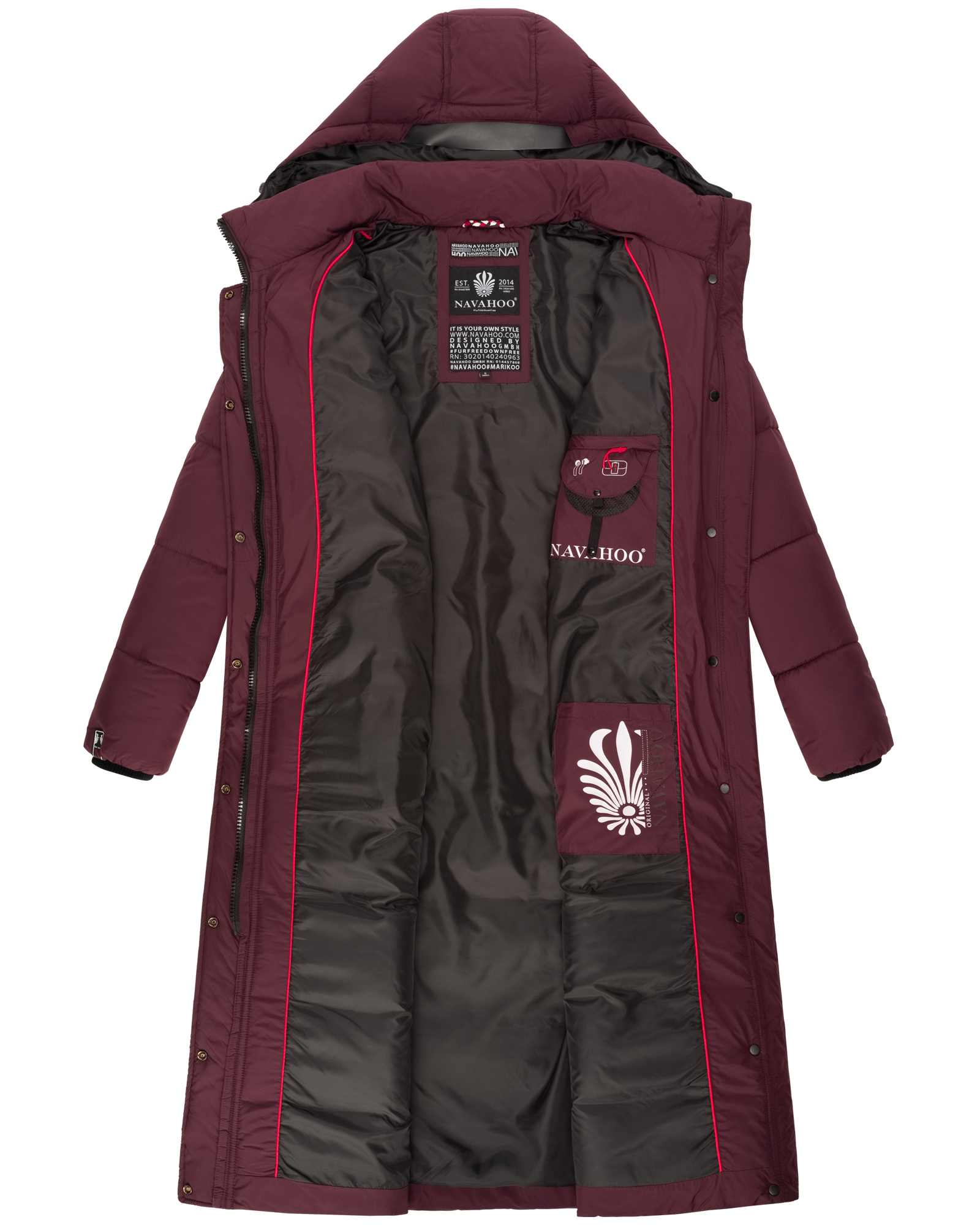 Navahoo Isalie Damen Winter Steppjacke Wintermantel Wine Gr. 38 - M