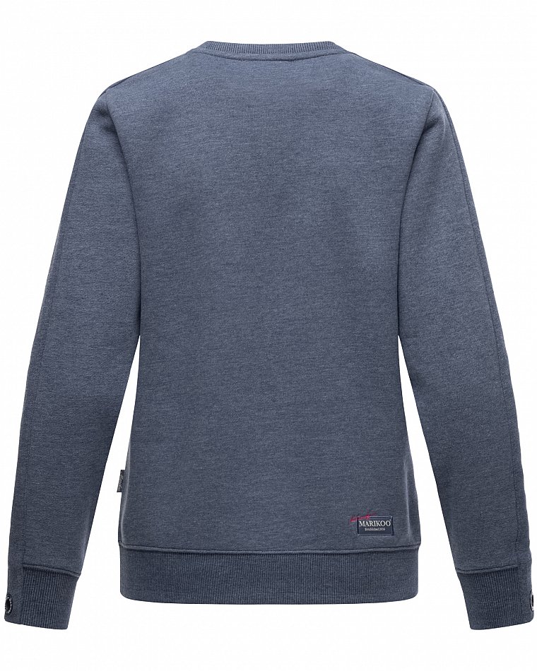 Marikoo Umikoo Damen Pullover Recycled Sweatshirt Dusty Blau Melange Gr. 34 - XS
