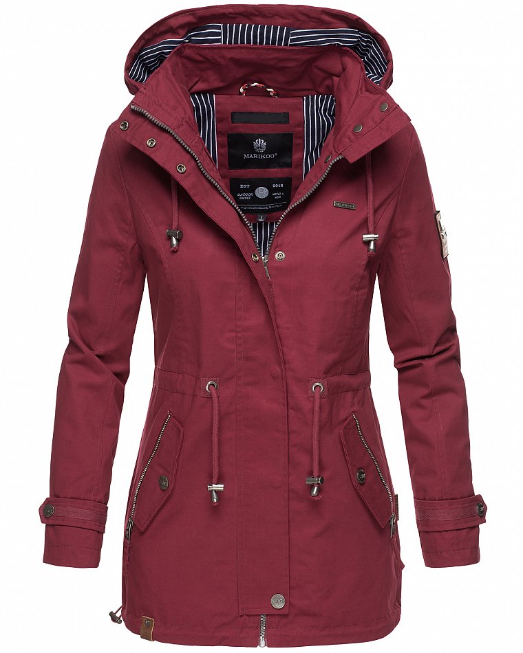 Navahoo Nyokoo Damen Übergangsjacke mit Kapuze Bordeaux Gr. 40 - L