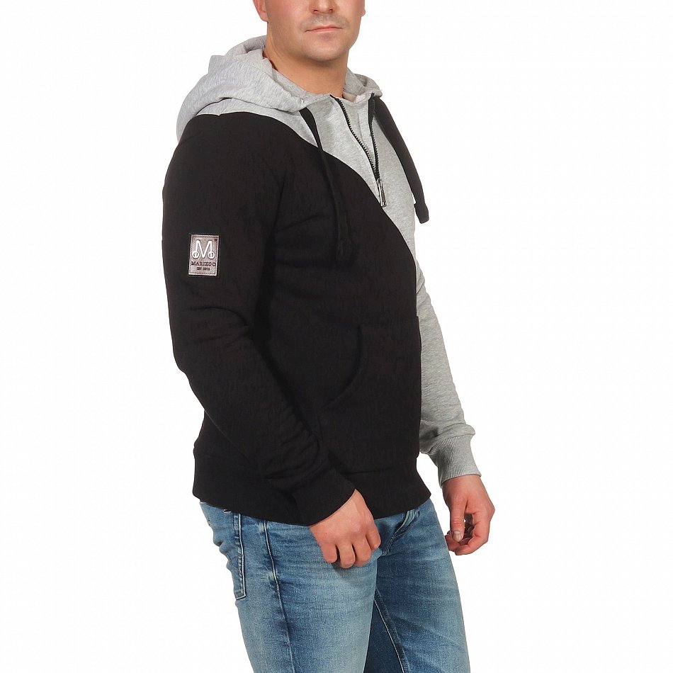 Marikoo Tamaroo Herren Colorblock Hoodie Pullover Schwarz Gr. 50 - L