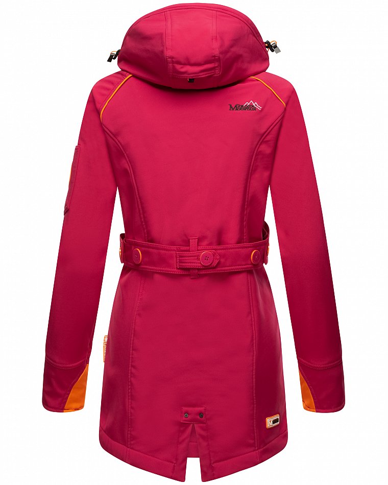 Marikoo Elegante Damen Übergangs Softshell Jacke mit Kapuze Soulinaa Fuchsia Gr. 44 - XXL