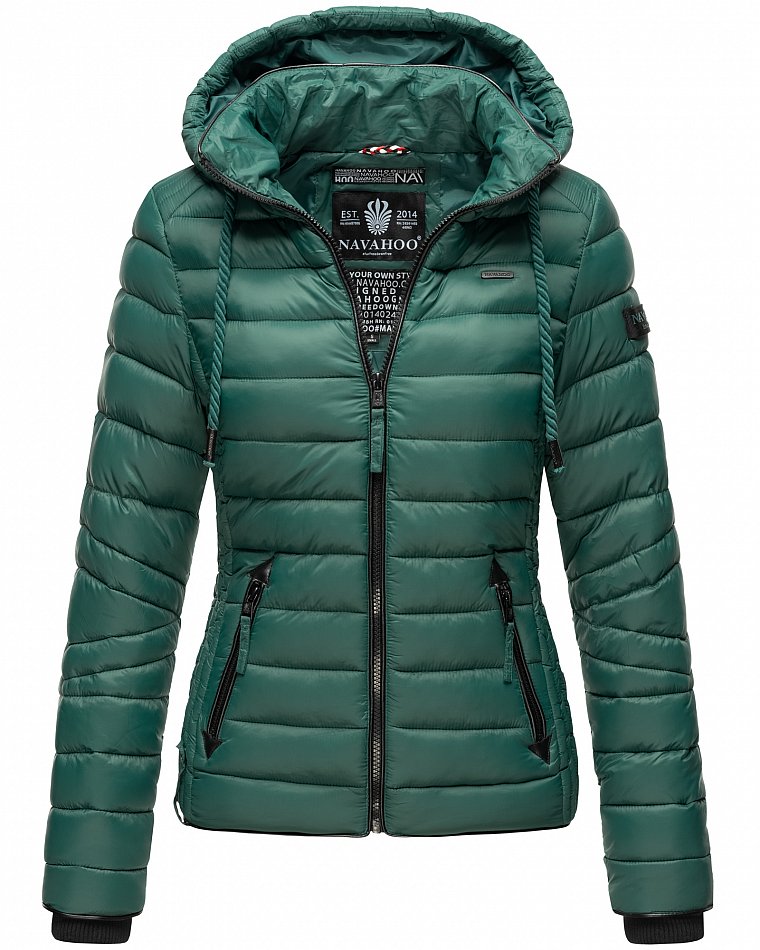Navahoo Lulana Damen Übergangs Steppjacke mit Kapuze Ocean Green Gr. 36 - S