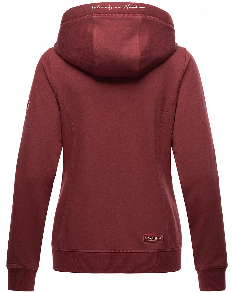 Navahoo Engelshaar Damen Sweatjacke Hoodie Bordeaux Melange Gr. 38 - M
