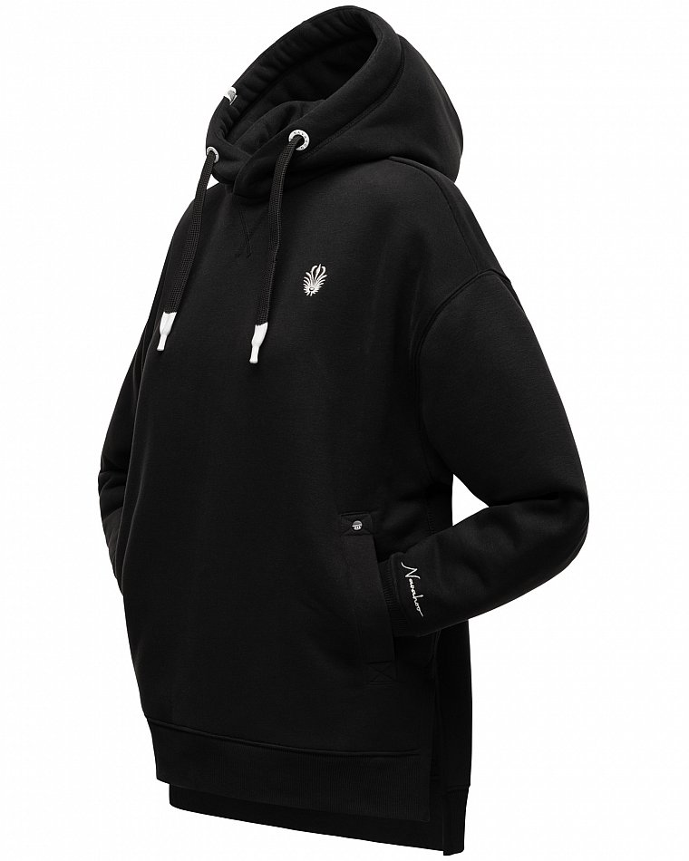 Navahoo Damen Hoodie Sweatpullover Silberengelchen Schwarz Gr. 38 - M