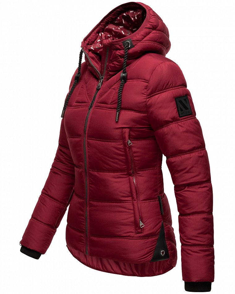 Navahoo Renesmee Winterjacke Stepp Jacke mit Kapuze Bordeaux Gr. 34 - XS