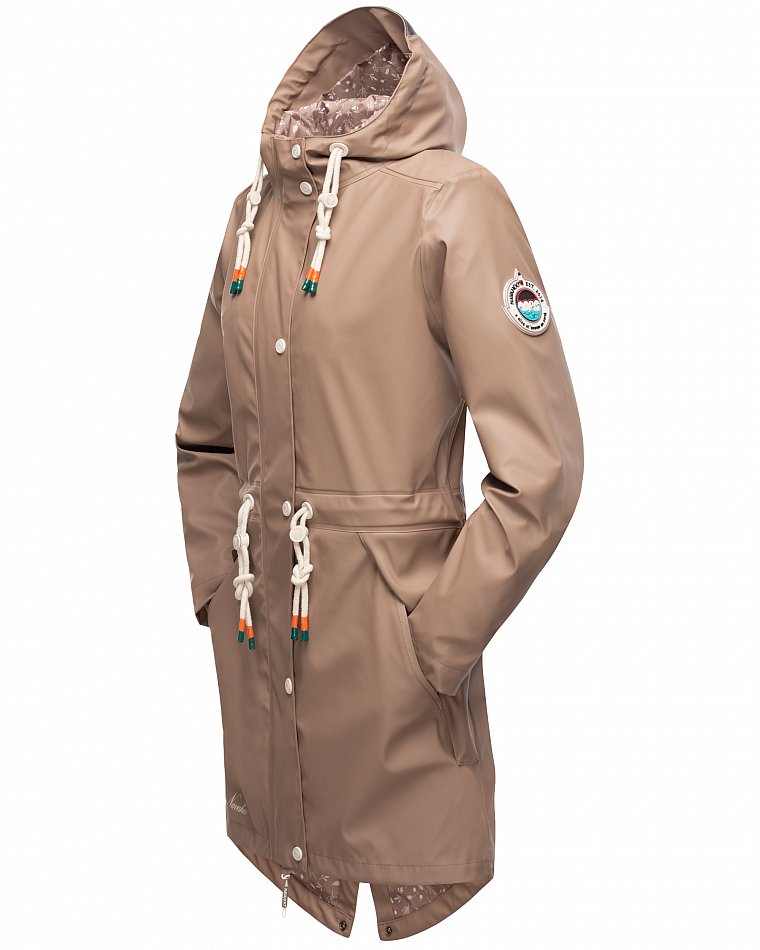 Navahoo Tropical Stormoo Damen Übergangsjacke Regenjacke Taupe Gr. 40 - L