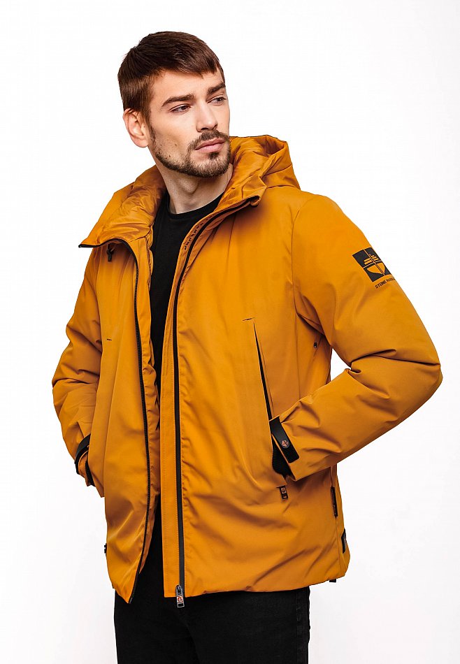 Stone Harbour Moagaa Herren wasserdichte Winterjacke Outdoorjacke mit Kapuze Ocher Brown Gr. 50 - L