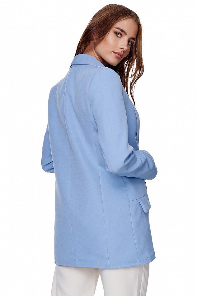 Damen Eleganter Business Blazer mit Reverskragen Blau Gr. M  EF-8231