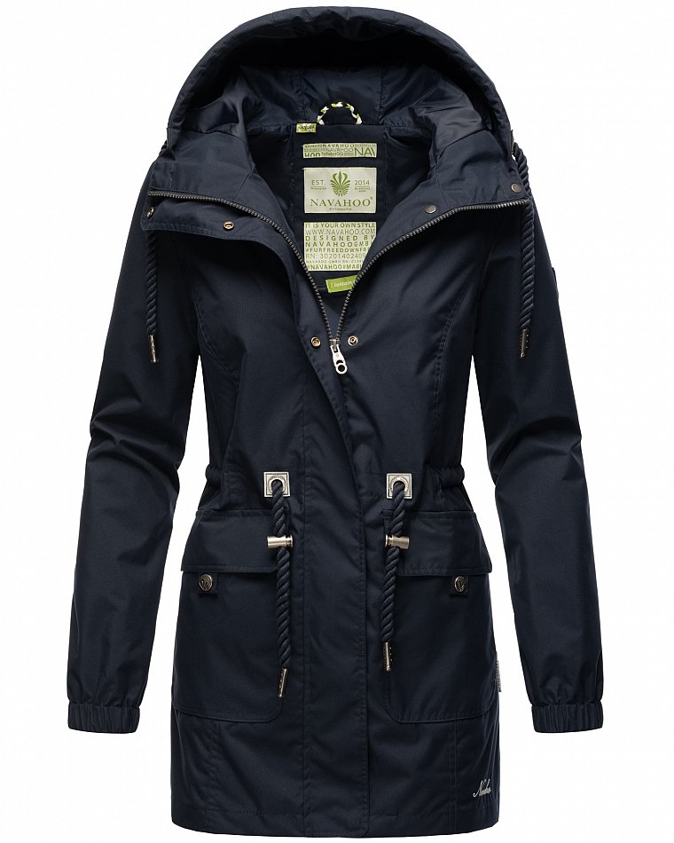 Navahoo Neophee Damen Übergangsjacke Parka Navy Gr. 38 - M