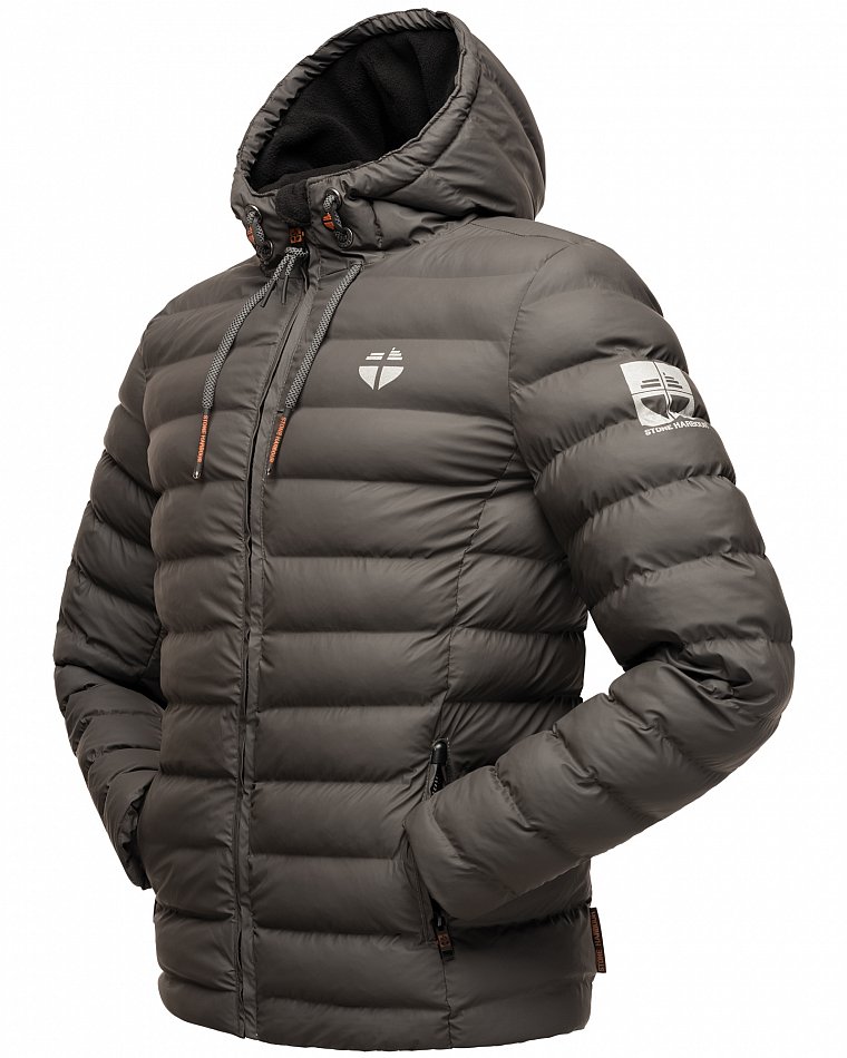 Stone Harbour Herren Winter Regen Steppjacke Zaharoo mit Kapuze Anthrazit Gr. 48 - M