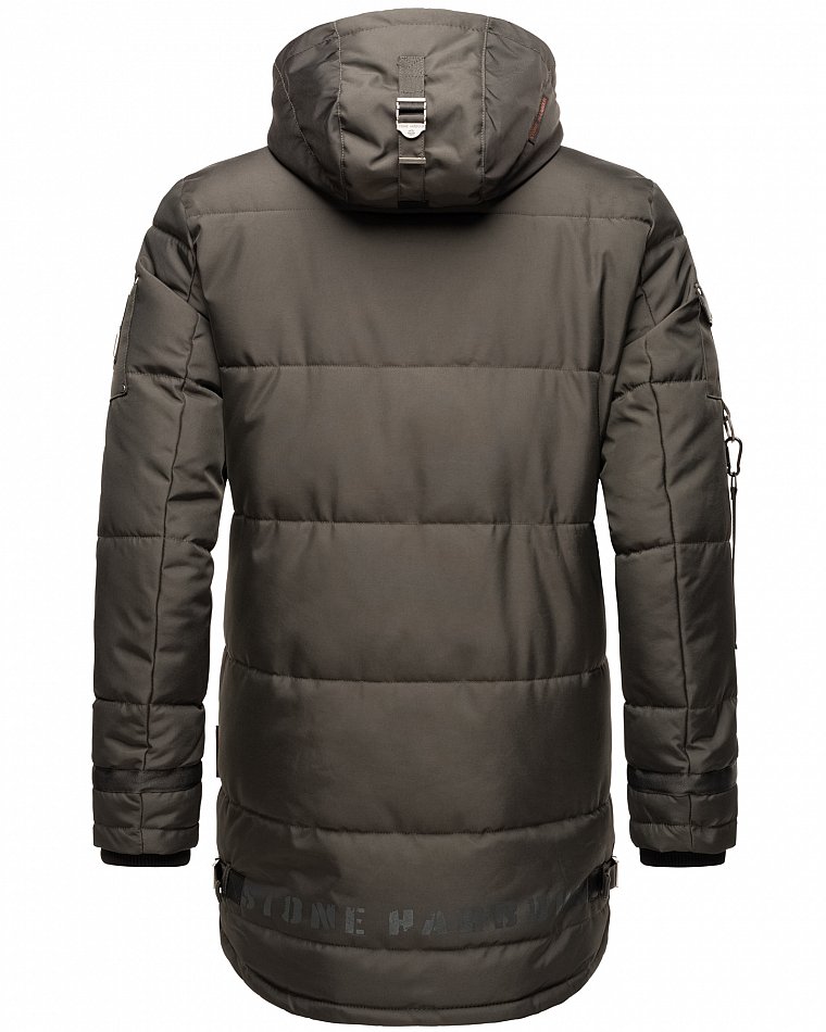 Stone Harbour Herren Winterparka Wintermantel mit Doppel Kapuze Tahaa Anthrazit Gr. 48 - M