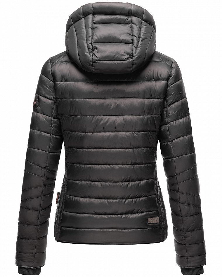 Navahoo Lulana Damen Übergangs Steppjacke mit Kapuze Schwarz Gr. 34 - XS