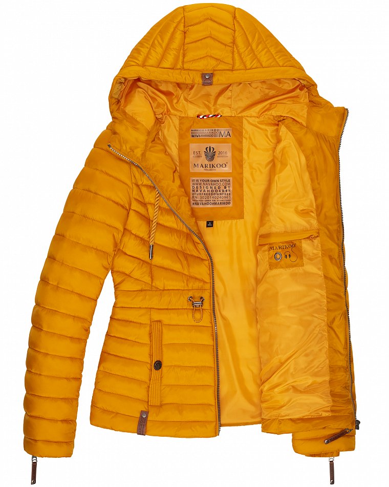 Marikoo Aniyaa Damen Steppjacke Übergangsjacke Gelb Gr. 34 - XS