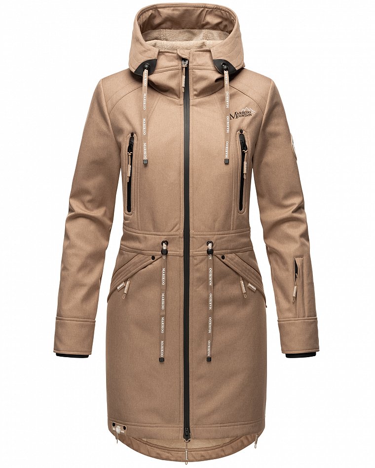 Marikoo Racquellee Damen Softshelljacke Funktionsmantel Taupe Gr. 36 - S