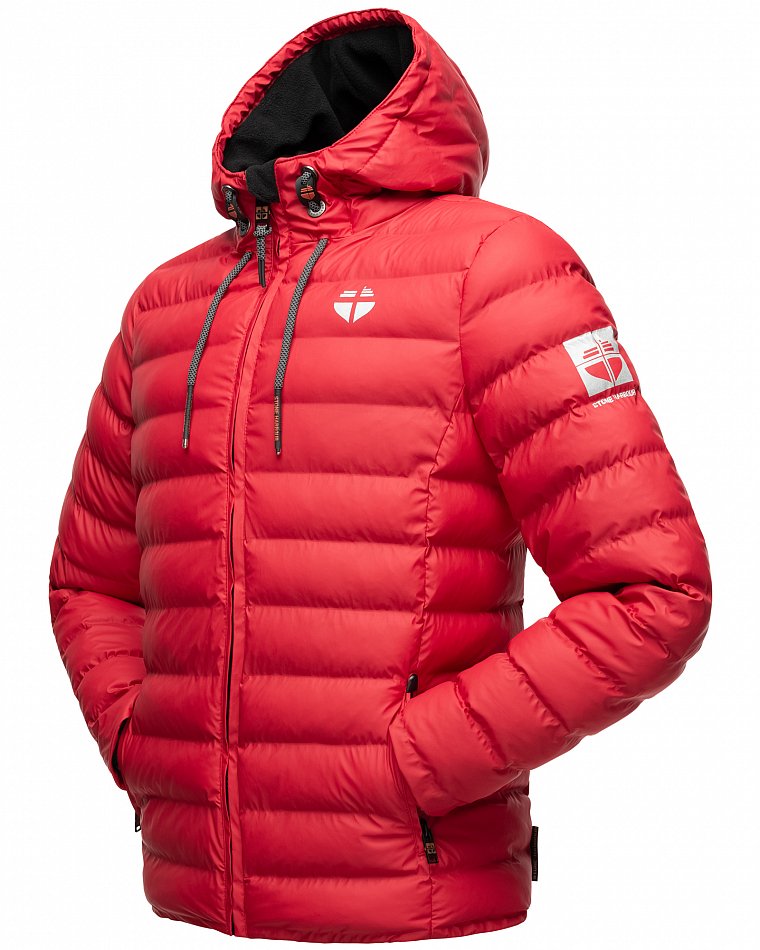 Stone Harbour Herren Winter Regen Steppjacke Zaharoo mit Kapuze Chili Red Gr. 50 - L