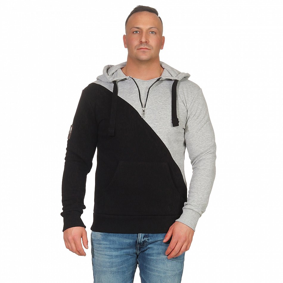 Marikoo Tamaroo Herren Colorblock Hoodie Pullover Schwarz Gr. 48 - M