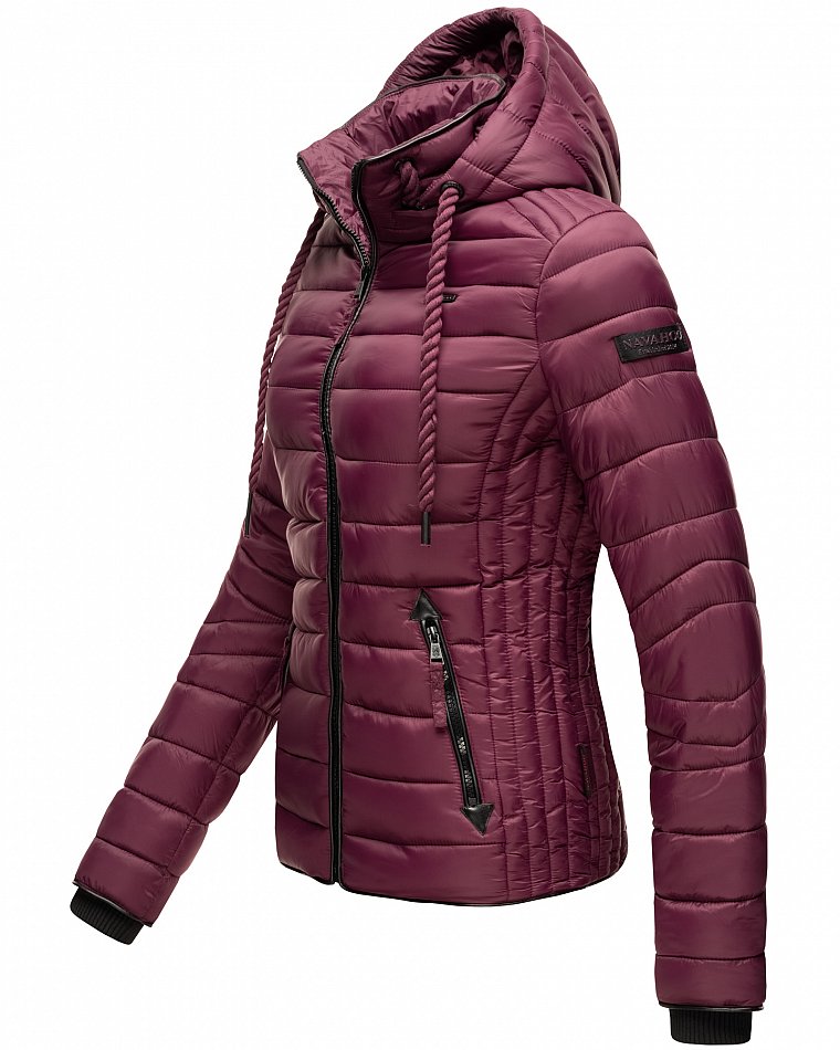 Navahoo Lulana Damen Übergangs Steppjacke mit Kapuze Weinrot Gr. 38 - M