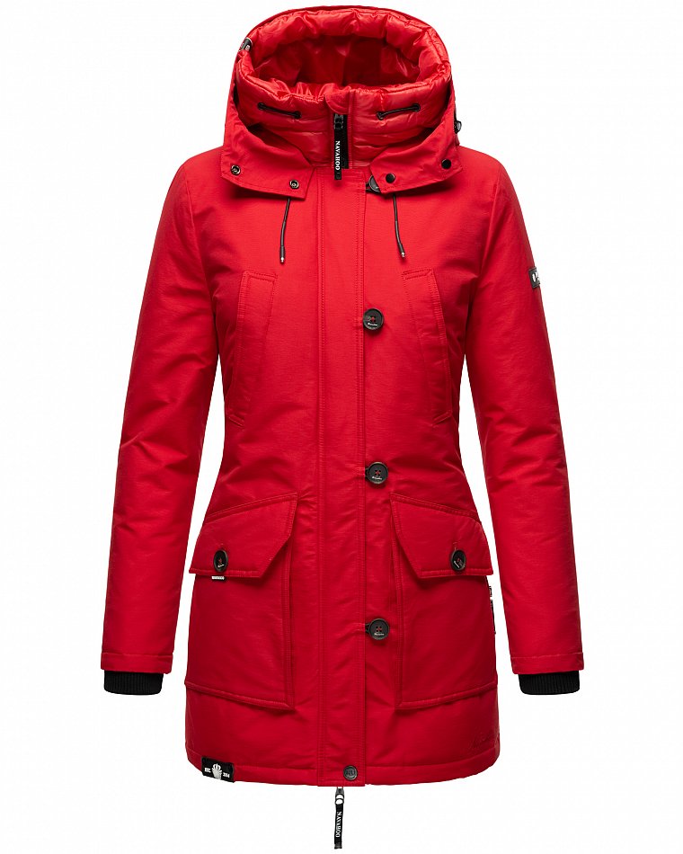 Navahoo Freezestoorm Damen Parka Winterjacke gefüttert Rot Gr. 38 - M