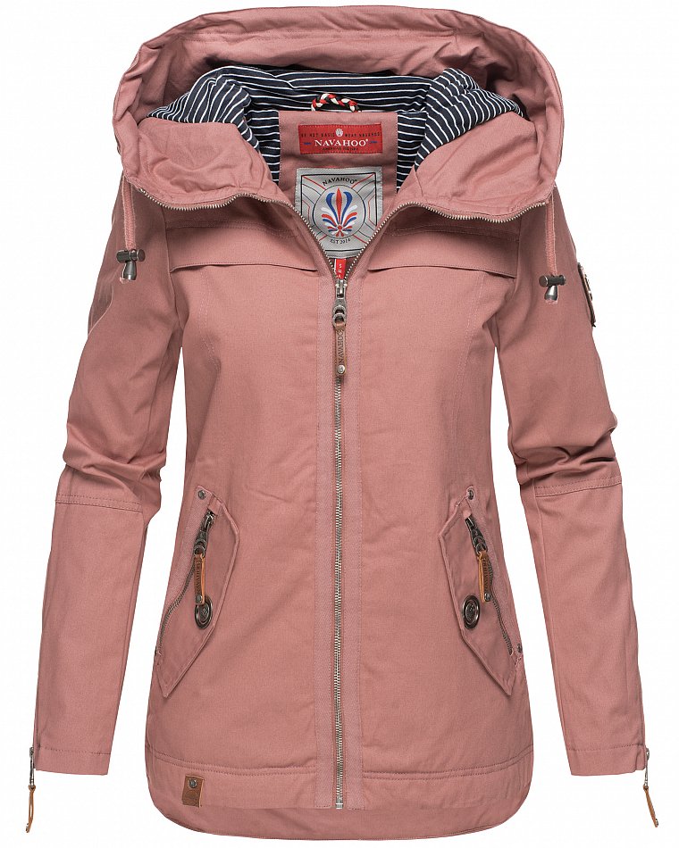 Navahoo Wekoo Damen Übergangsjacke mit Kapuze Rose Gr. 38 - M