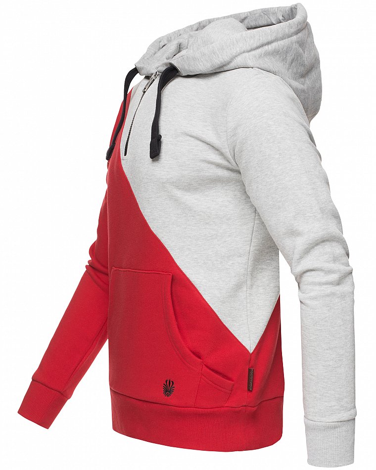 Marikoo Tamaroo Herren Colorblock Hoodie Pullover Rot Gr. 48 - M