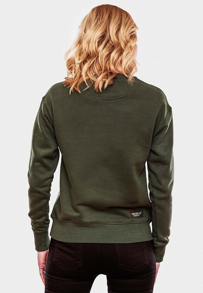 Navahoo Zuckerschnecke Damen Pullover Sweatshirt Dark Olive Gr. 34 - XS