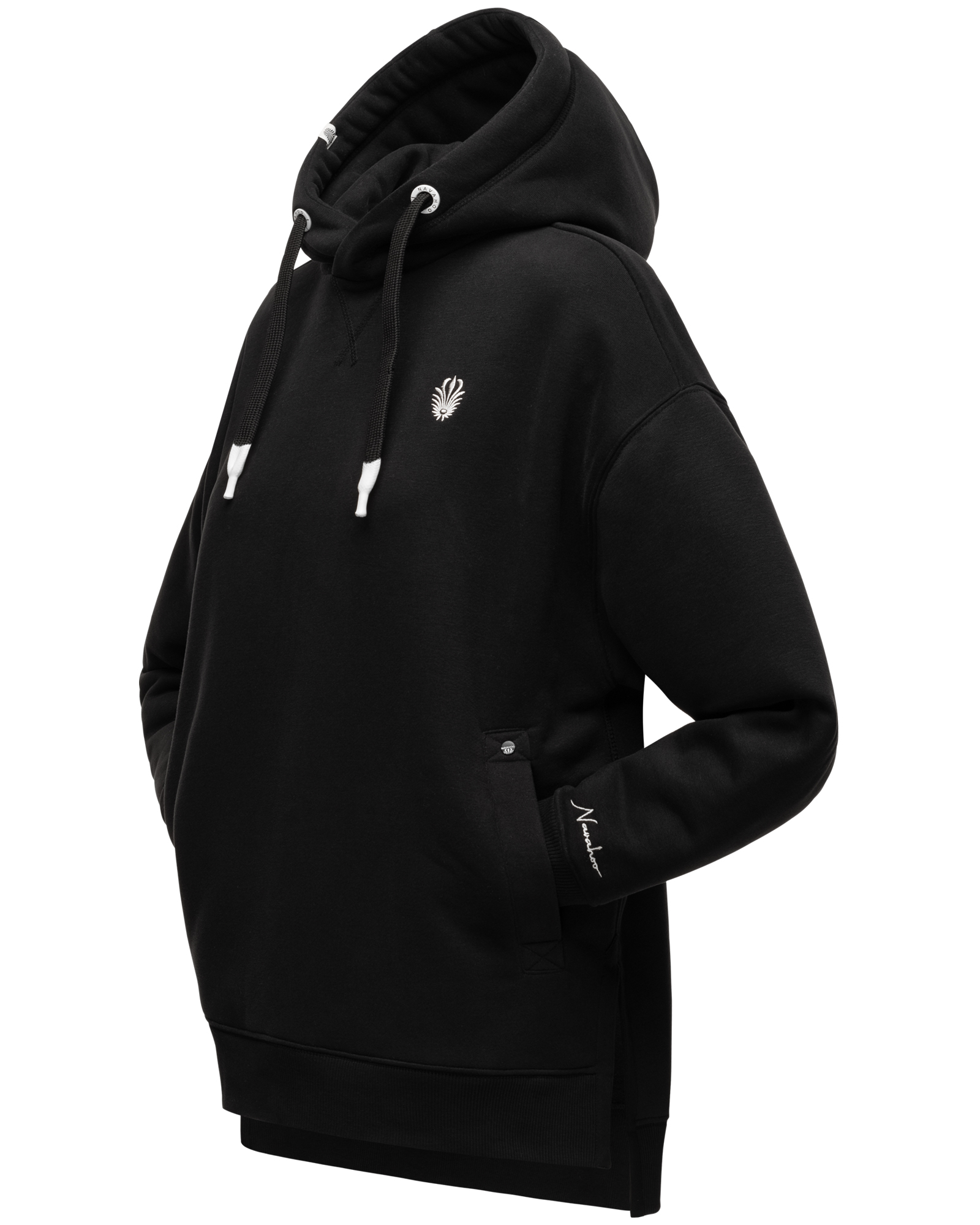 Navahoo Damen Hoodie Sweatpullover Silberengelchen Schwarz Gr. 42 - XL