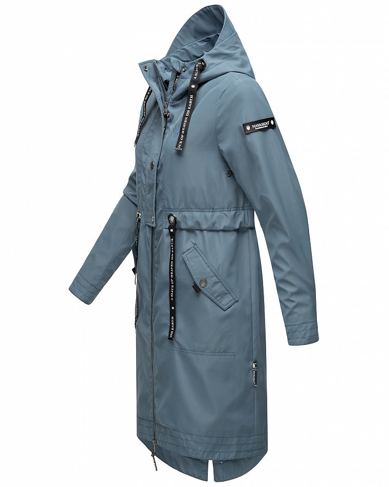 Navahoo Josinaa Damen Jacke Übergangs Parka mit Kapuze Blau Gr. 36 - S