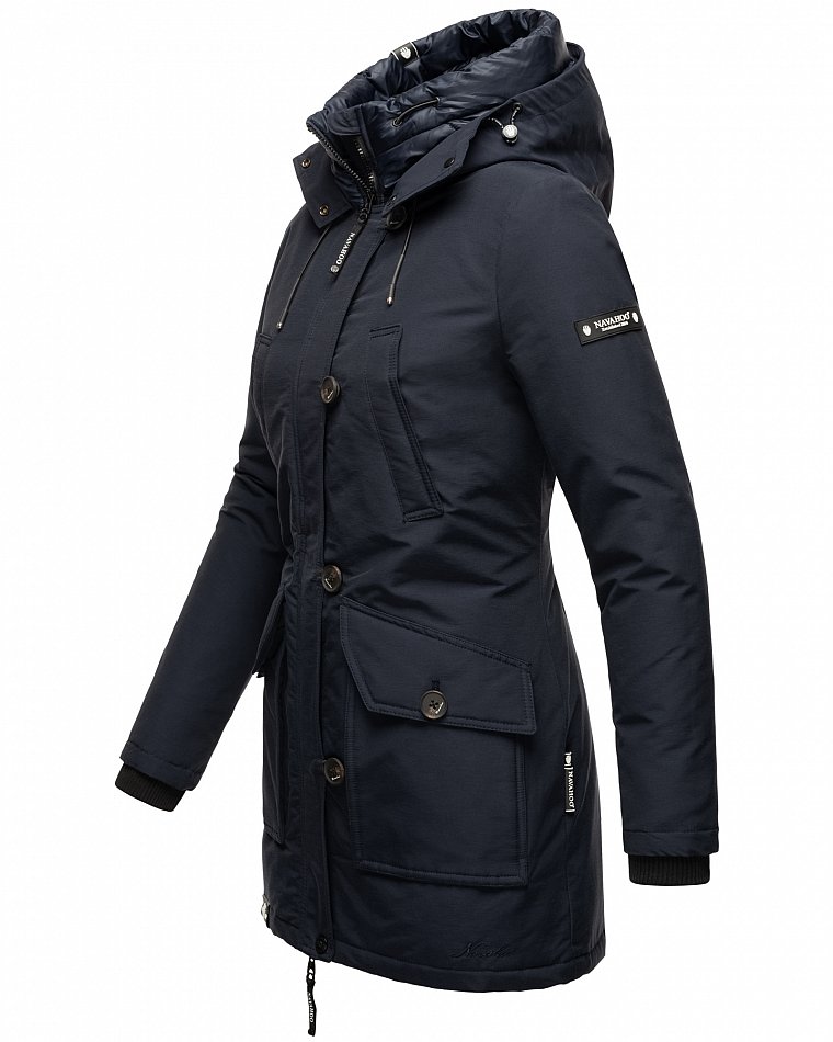 Navahoo Freezestoorm Damen Parka Winterjacke gefüttert Navy Gr. 46 - XXXL