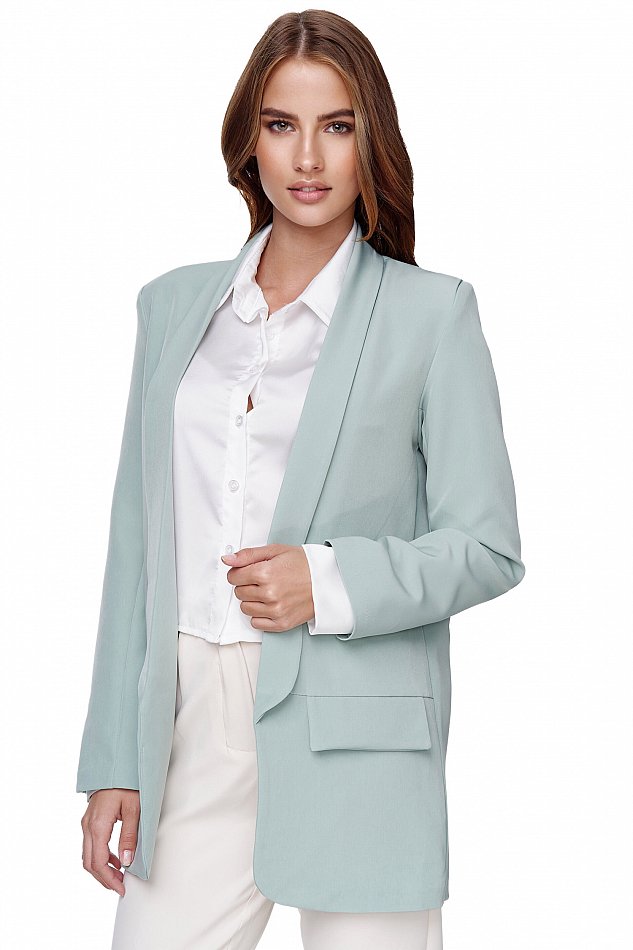 Damen Eleganter Business Blazer mit Reverskragen Mint Gr. M  EF-8231