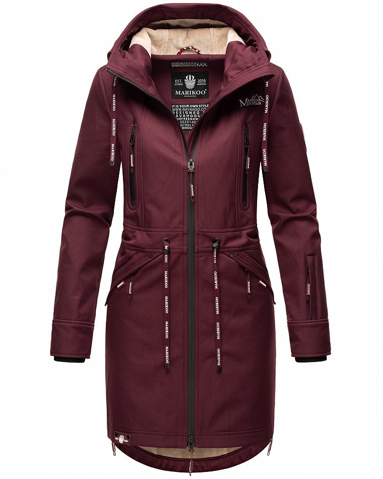 Marikoo Racquellee Damen Softshelljacke Funktionsmantel Wine Gr. 34 - XS