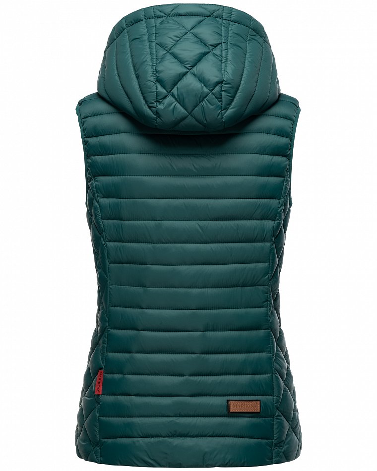 Marikoo Hasenpfote Damen Weste Steppweste mit Kapuze Ocean Green Gr. 36 - S