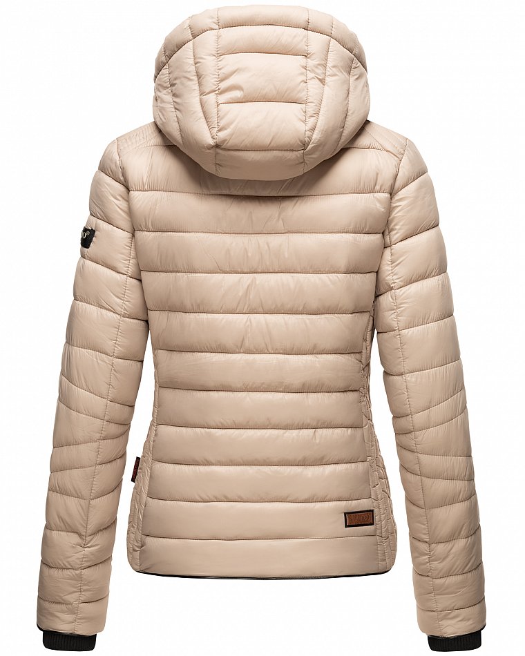 Navahoo Lulana Damen Übergangs Steppjacke mit Kapuze Taupe Gr. 36 - S