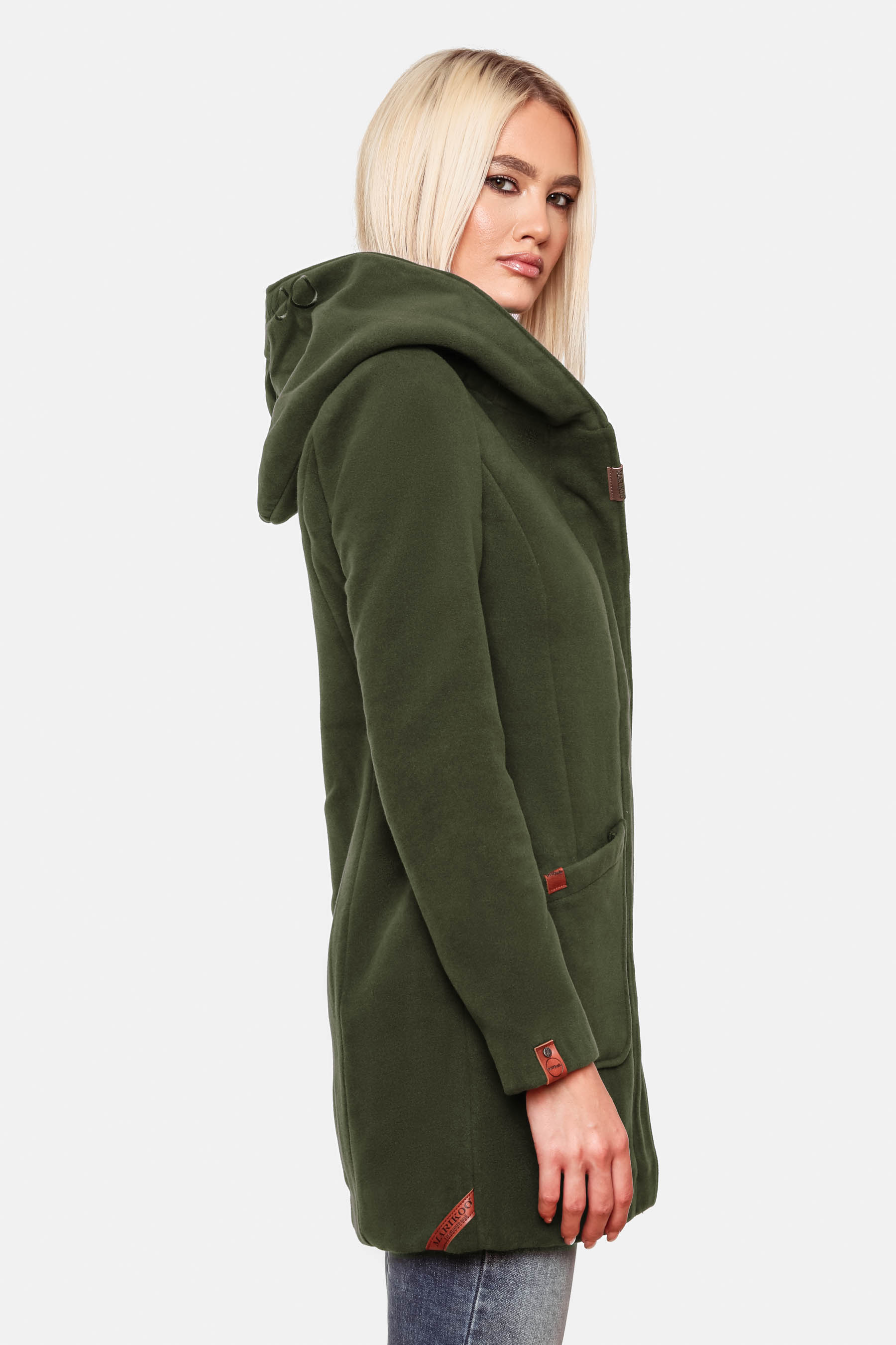 Marikoo Maikoo Damen Wintermantel Trenchcoat mit Kapuze Forest Green Gr. 34 - XS Marikoo Maikoo Damen Wintermantel Trenchcoat mit Kapuze Forest Green Gr. 34 - XS