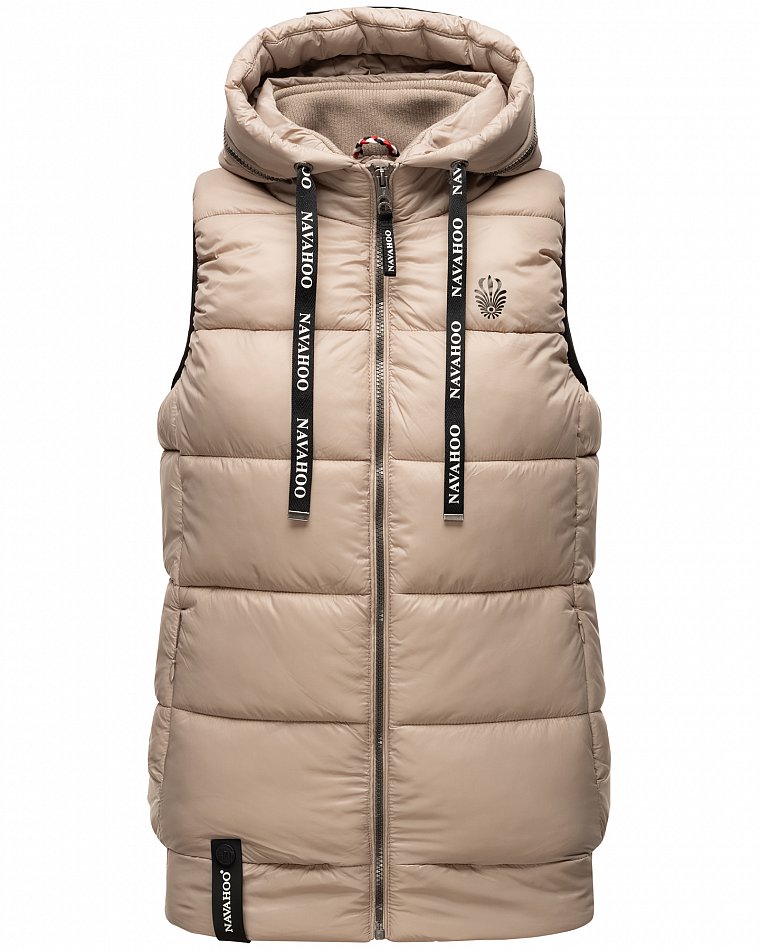Navahoo Kassidy Damen Steppweste Übergangs Weste Taupe Gr. 46 - XXXL
