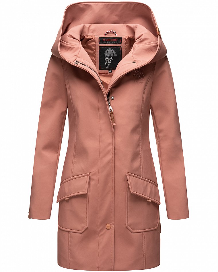 Marikoo Mayleen Damen Softshell Jacke mit Kapuze Terracotta Gr. 46 - XXL