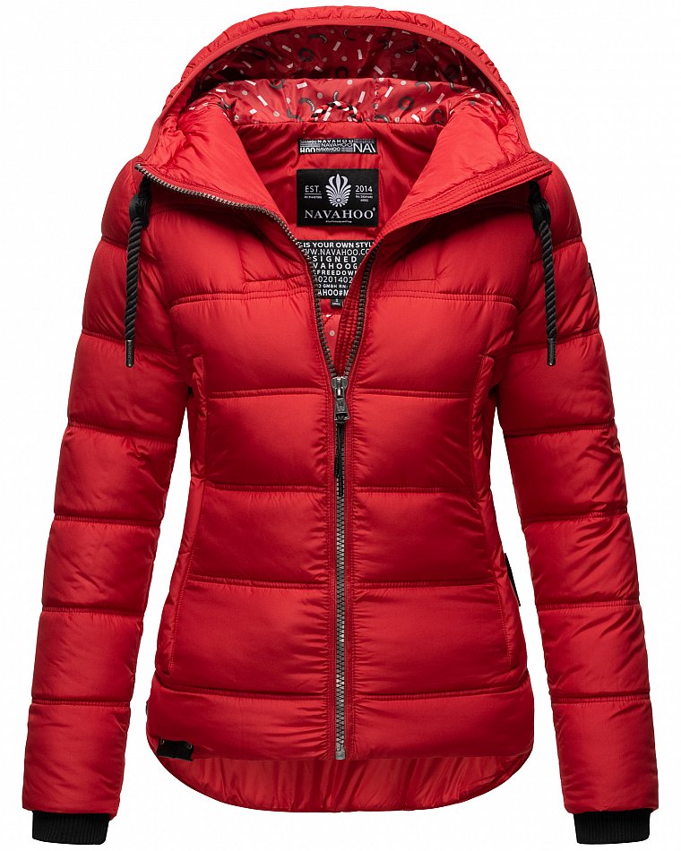 Navahoo Renesmee Winterjacke Stepp Jacke mit Kapuze Rot Gr. 34 - XS