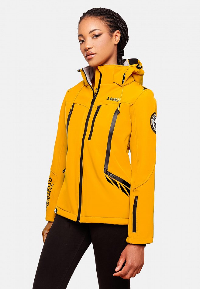 Marikoo Mountain wasserfeste Damen Softshell Regenjacke Mount-Cho-Oyu Amber Yellow Gr. 38 - M