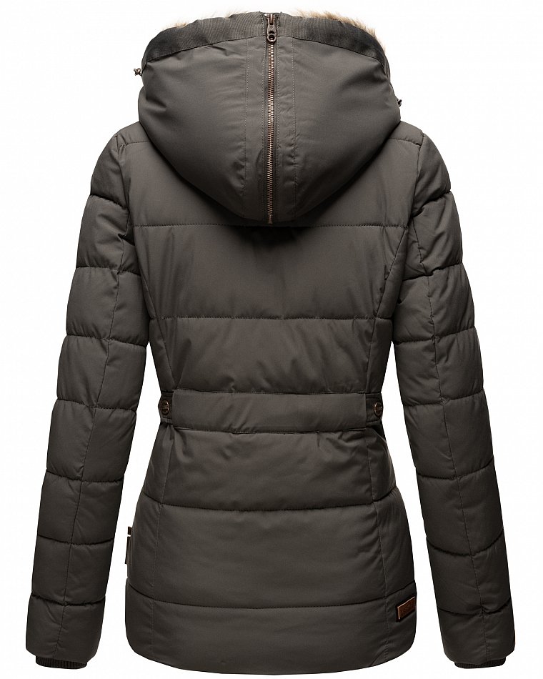 Marikoo Nekoo Damen Winterjacke Steppjacke Warm Gefütterte Anthrazit Gr. 38 - M