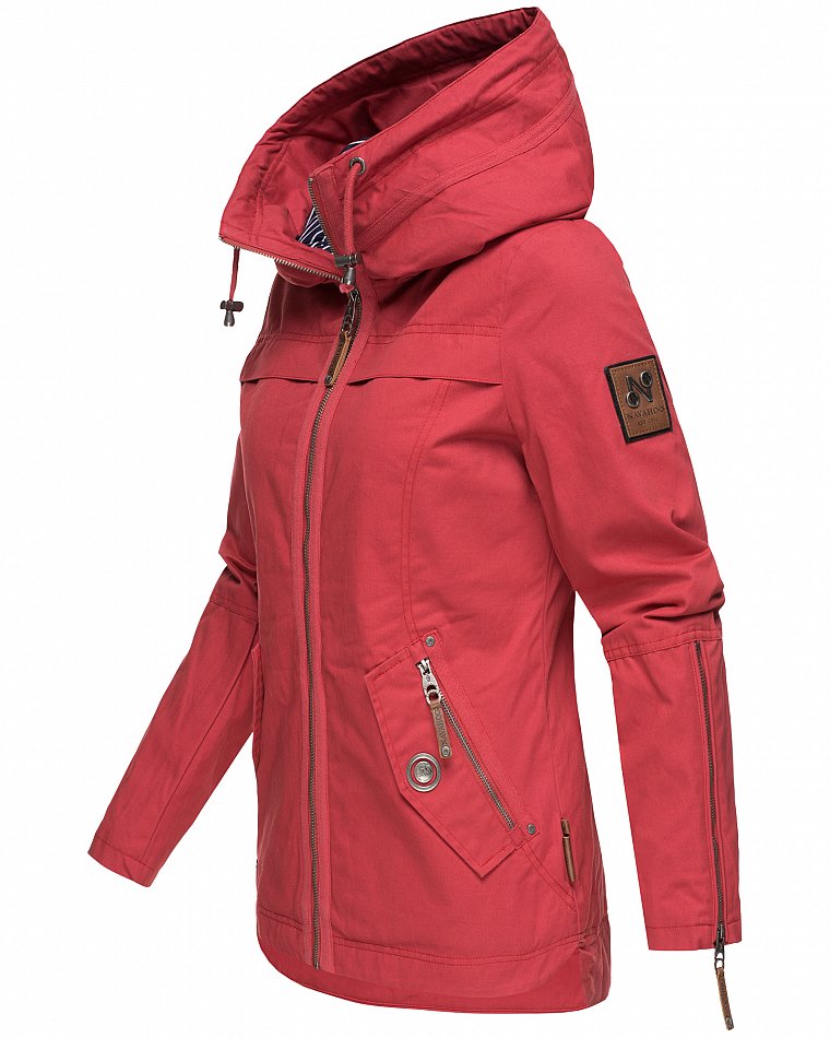 Navahoo Wekoo Damen Übergangsjacke mit Kapuze Rot Gr. 36 - S