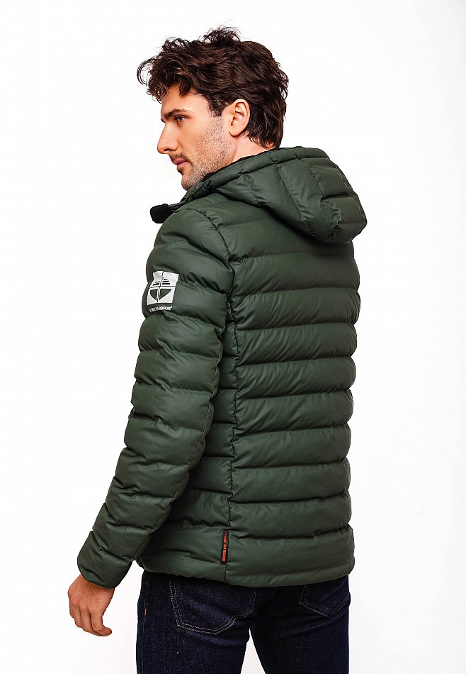 Stone Harbour Herren Winter Regen Steppjacke Zaharoo mit Kapuze Olive Gr. 48 - M